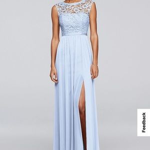 Long Bridesmaid Dress with Lace Bodice